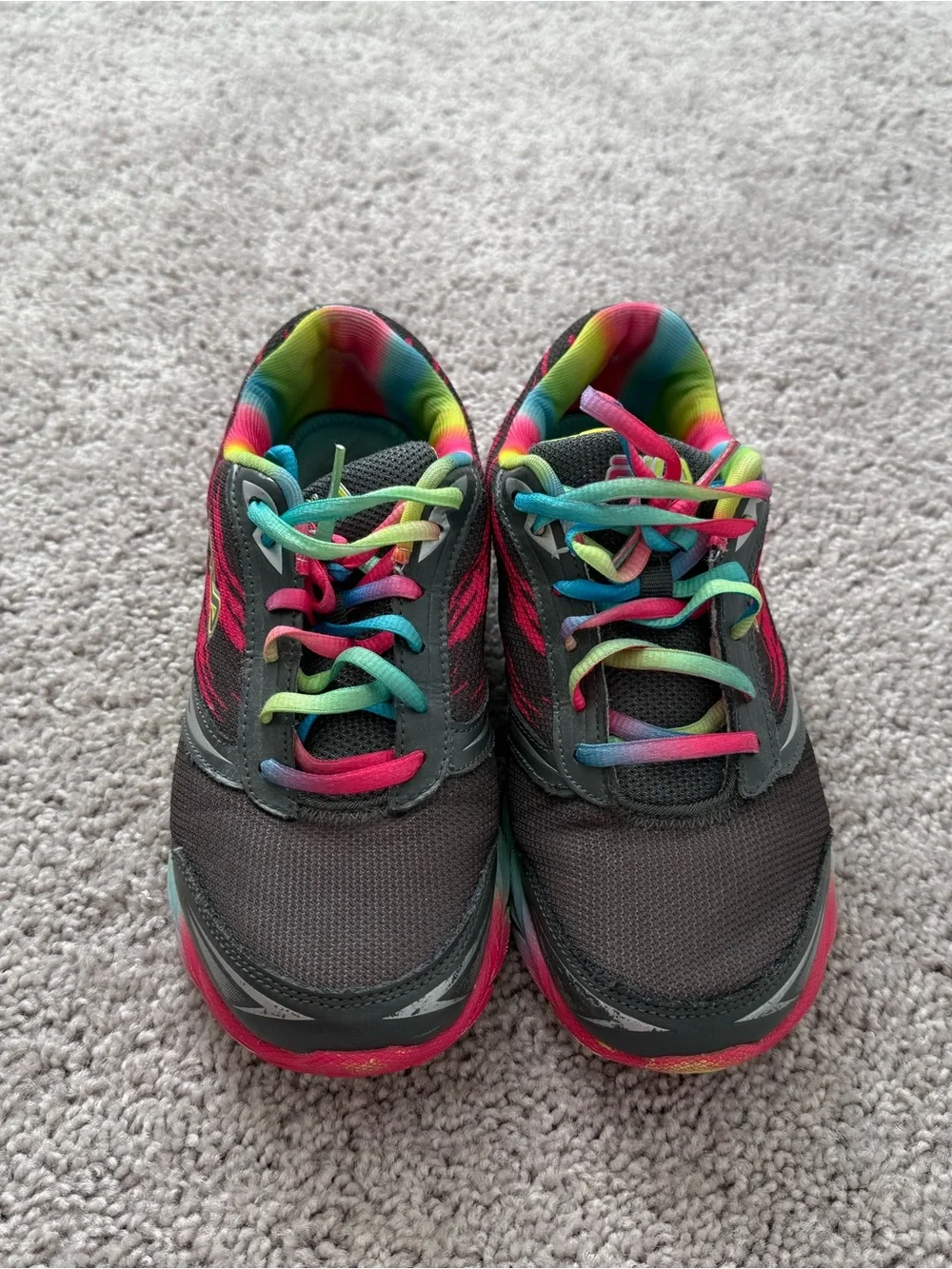 Fila Rainbow Lace Athletic Sneakers - Black with Neon Accents